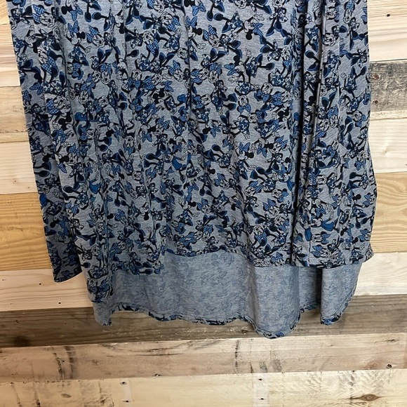 LulaRoe size XXS Gray with Minnie Mouse with Blue Bows Carly High-Low Dress - Picture 5 of 7